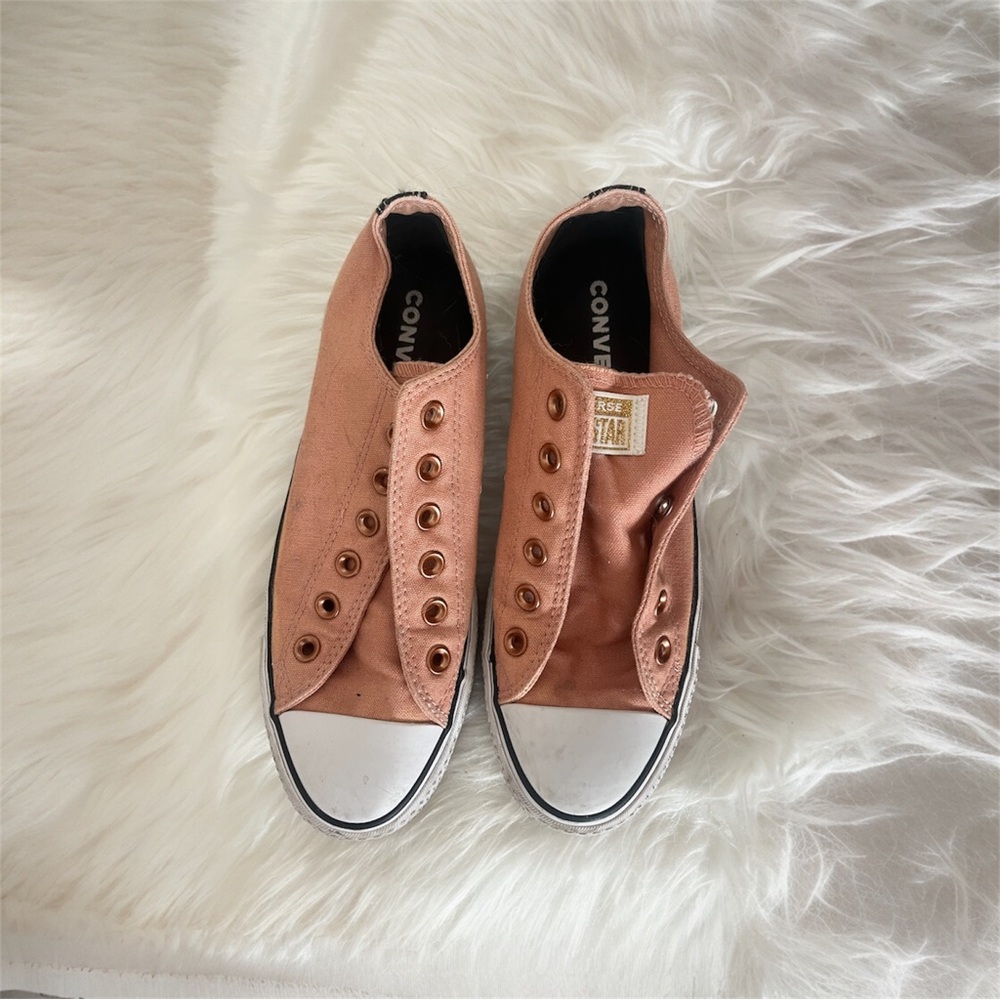 Peach Custom Converse (no laces)